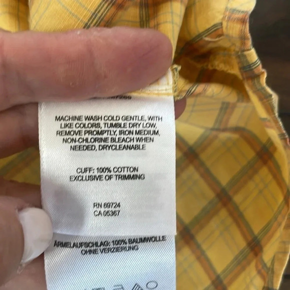 Columbia Men’s plaid short sleeved button down shirt Mustard Yellow Size L - Picture 12 of 13
